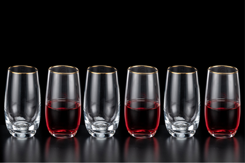 סט 6 כוסות גבוהות 520 מ"ל פס זהב מסדרת VENETO